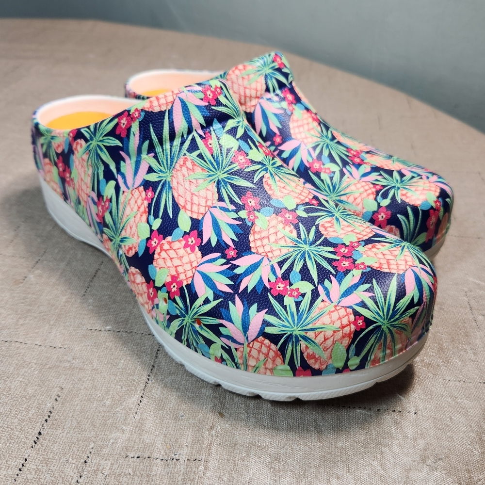 Dansko Colorful Pineapple Print Mules